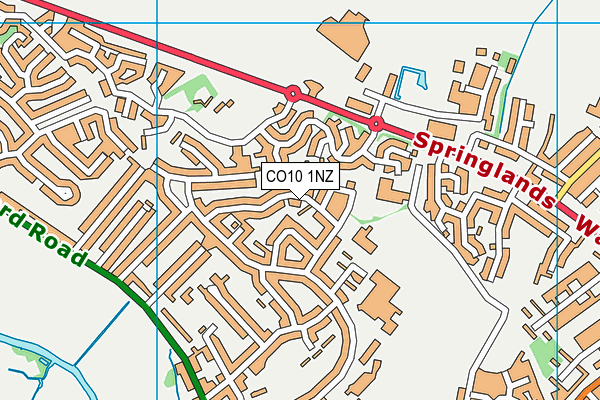 CO10 1NZ map - OS VectorMap District (Ordnance Survey)
