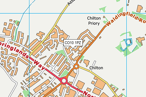 CO10 1PZ map - OS VectorMap District (Ordnance Survey)