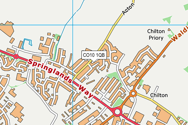 CO10 1QB map - OS VectorMap District (Ordnance Survey)