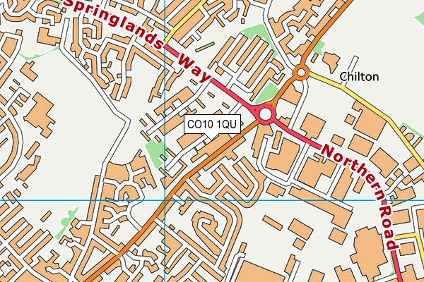 CO10 1QU map - OS VectorMap District (Ordnance Survey)
