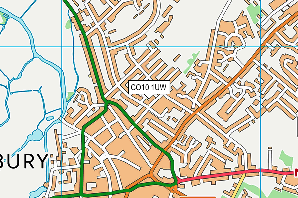 CO10 1UW map - OS VectorMap District (Ordnance Survey)