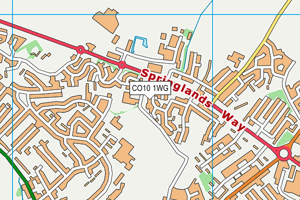 CO10 1WG map - OS VectorMap District (Ordnance Survey)