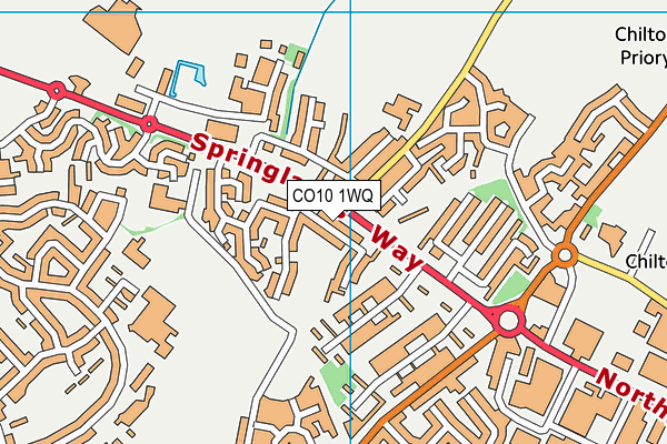 CO10 1WQ map - OS VectorMap District (Ordnance Survey)