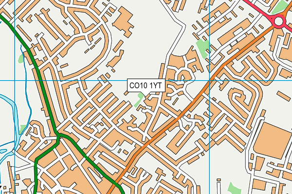 CO10 1YT map - OS VectorMap District (Ordnance Survey)