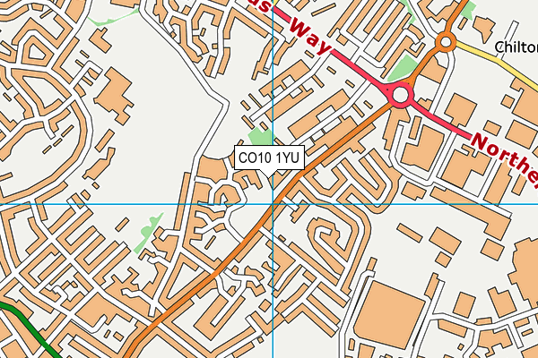 CO10 1YU map - OS VectorMap District (Ordnance Survey)