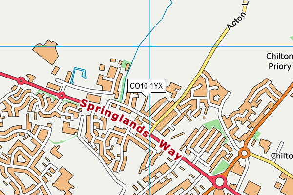 CO10 1YX map - OS VectorMap District (Ordnance Survey)