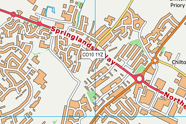 CO10 1YZ map - OS VectorMap District (Ordnance Survey) CO10 1YZ map - OS VectorMap District (Ordnance Survey)