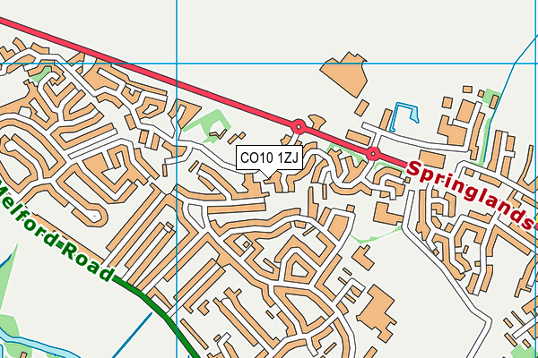 CO10 1ZJ map - OS VectorMap District (Ordnance Survey) CO10 1ZJ map - OS VectorMap District (Ordnance Survey)