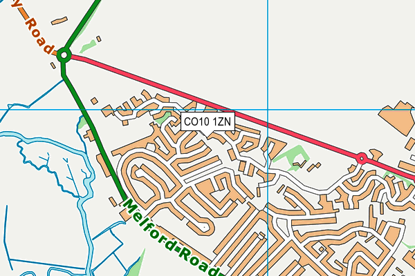 CO10 1ZN map - OS VectorMap District (Ordnance Survey)