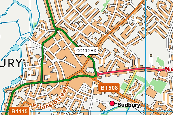 CO10 2HX map - OS VectorMap District (Ordnance Survey)