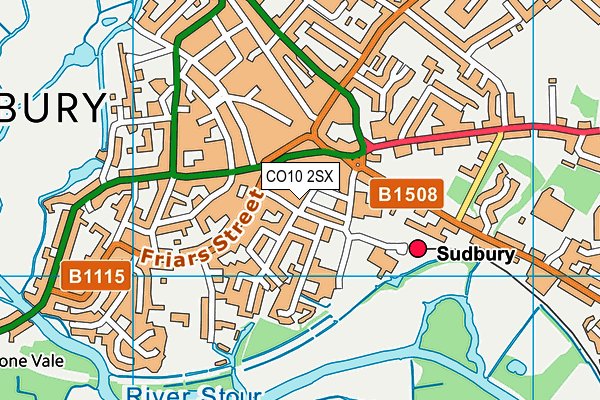 CO10 2SX map - OS VectorMap District (Ordnance Survey)