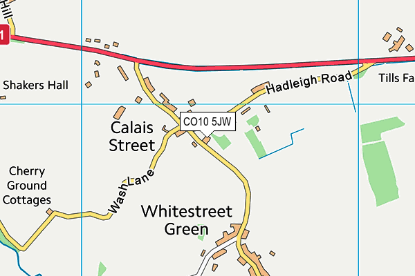 CO10 5JW map - OS VectorMap District (Ordnance Survey)