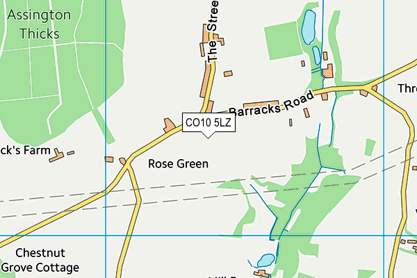 CO10 5LZ map - OS VectorMap District (Ordnance Survey) CO10 5LZ map - OS VectorMap District (Ordnance Survey)