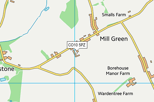 CO10 5PZ map - OS VectorMap District (Ordnance Survey)