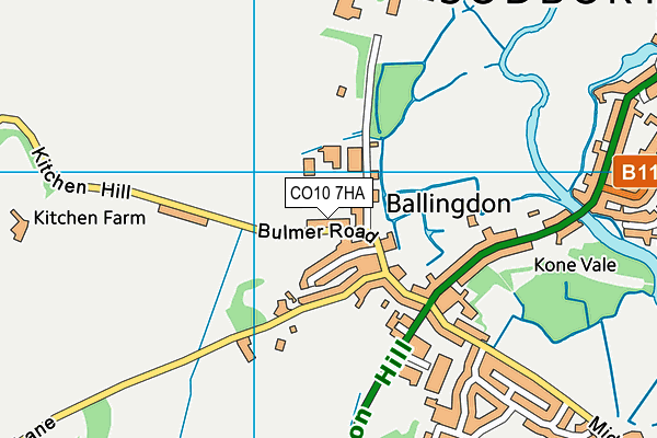 CO10 7HA map - OS VectorMap District (Ordnance Survey)