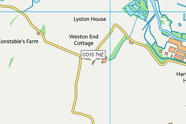 CO10 7HZ map - OS VectorMap District (Ordnance Survey)