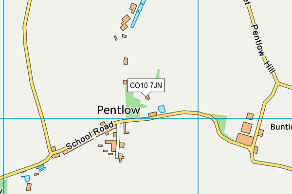 CO10 7JN map - OS VectorMap District (Ordnance Survey)