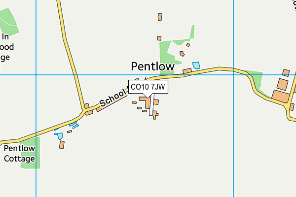 CO10 7JW map - OS VectorMap District (Ordnance Survey)