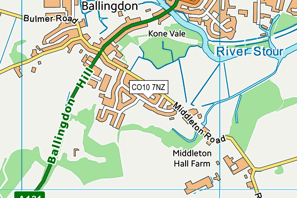 CO10 7NZ map - OS VectorMap District (Ordnance Survey)