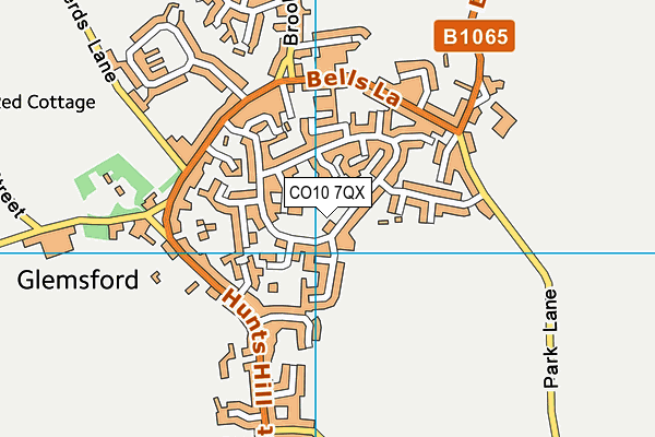 CO10 7QX map - OS VectorMap District (Ordnance Survey)
