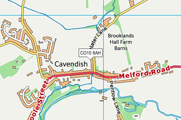 CO10 8AH map - OS VectorMap District (Ordnance Survey)