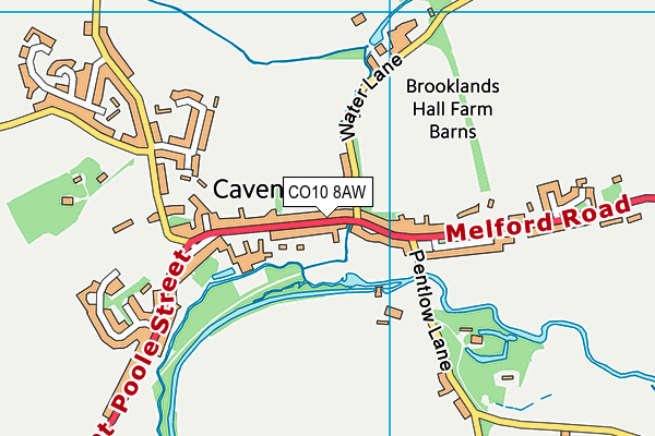 CO10 8AW map - OS VectorMap District (Ordnance Survey)