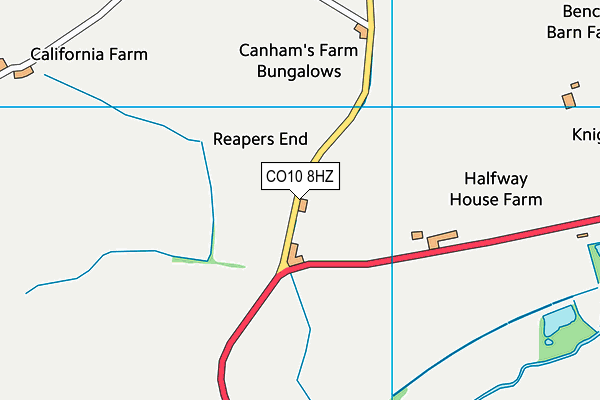 CO10 8HZ map - OS VectorMap District (Ordnance Survey)