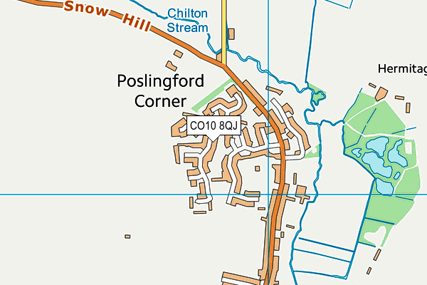 CO10 8QJ map - OS VectorMap District (Ordnance Survey)