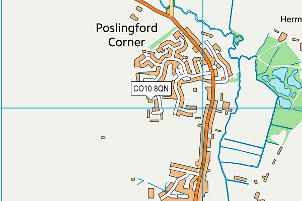 CO10 8QN map - OS VectorMap District (Ordnance Survey)