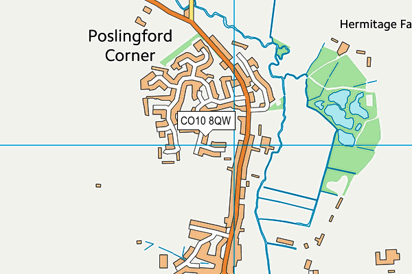 CO10 8QW map - OS VectorMap District (Ordnance Survey)