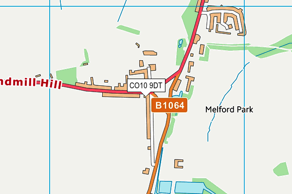 CO10 9DT map - OS VectorMap District (Ordnance Survey)