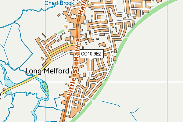 CO10 9EZ map - OS VectorMap District (Ordnance Survey)