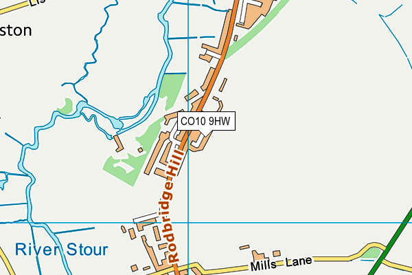 CO10 9HW map - OS VectorMap District (Ordnance Survey)