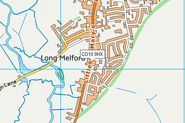 CO10 9HX map - OS VectorMap District (Ordnance Survey)