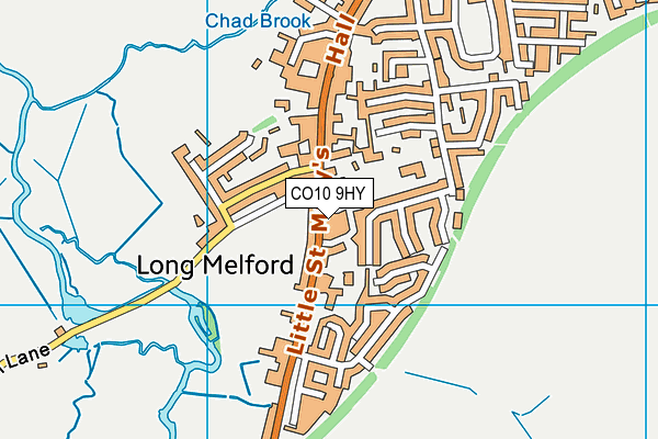 CO10 9HY map - OS VectorMap District (Ordnance Survey)
