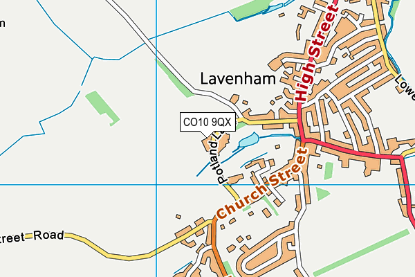 CO10 9QX map - OS VectorMap District (Ordnance Survey)