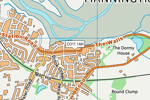 CO11 1AH map - OS VectorMap District (Ordnance Survey)