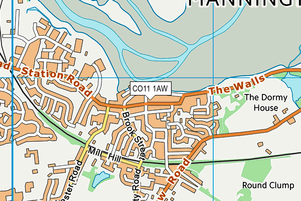 CO11 1AW map - OS VectorMap District (Ordnance Survey) CO11 1AW map - OS VectorMap District (Ordnance Survey)