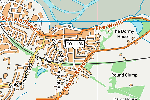 CO11 1BN map - OS VectorMap District (Ordnance Survey)