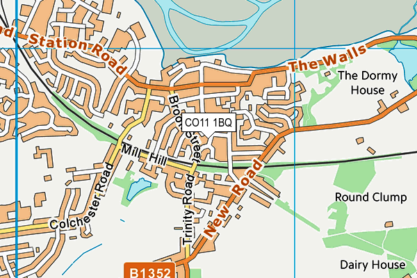 CO11 1BQ map - OS VectorMap District (Ordnance Survey)