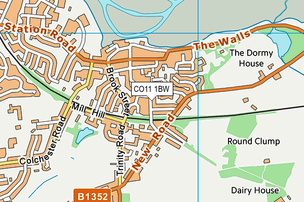 CO11 1BW map - OS VectorMap District (Ordnance Survey)