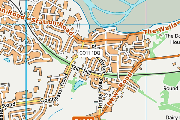 CO11 1DQ map - OS VectorMap District (Ordnance Survey)