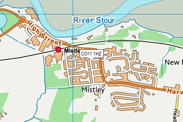 CO11 1HZ map - OS VectorMap District (Ordnance Survey)