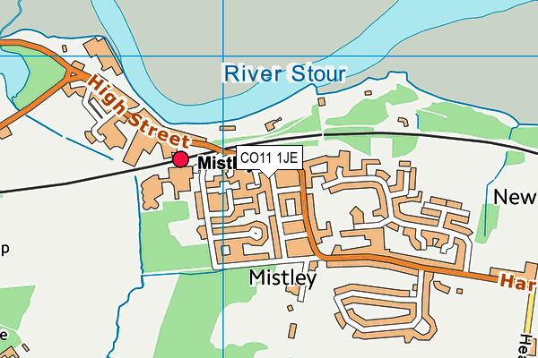 CO11 1JE map - OS VectorMap District (Ordnance Survey)