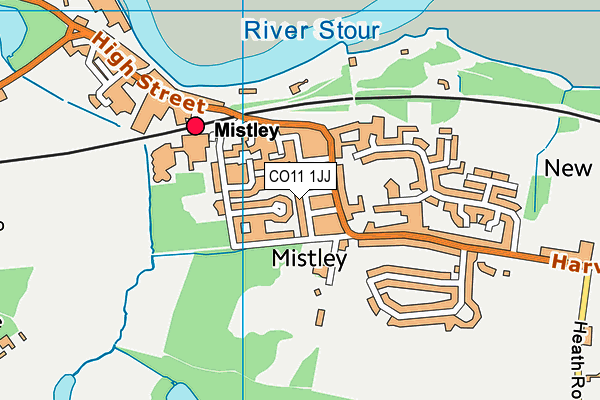 CO11 1JJ map - OS VectorMap District (Ordnance Survey) CO11 1JJ map - OS VectorMap District (Ordnance Survey)