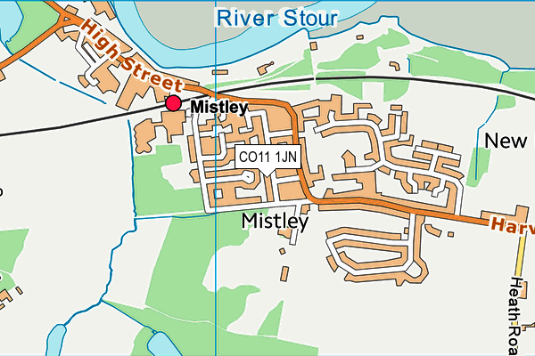 CO11 1JN map - OS VectorMap District (Ordnance Survey) CO11 1JN map - OS VectorMap District (Ordnance Survey)