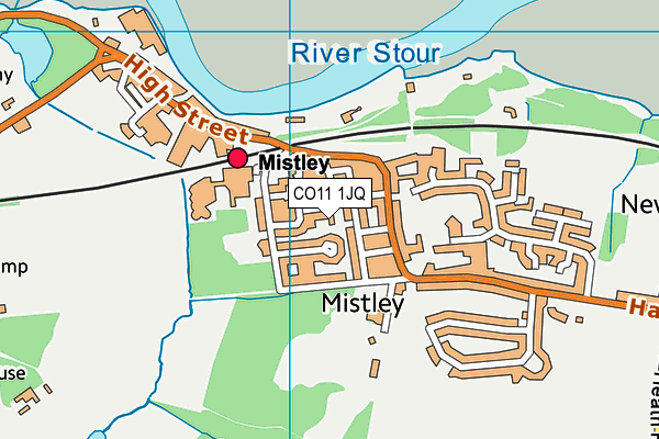 CO11 1JQ map - OS VectorMap District (Ordnance Survey)