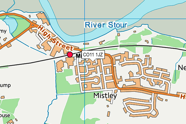 CO11 1JZ map - OS VectorMap District (Ordnance Survey) CO11 1JZ map - OS VectorMap District (Ordnance Survey)