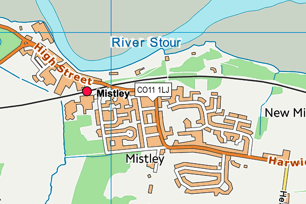 CO11 1LJ map - OS VectorMap District (Ordnance Survey) CO11 1LJ map - OS VectorMap District (Ordnance Survey)
