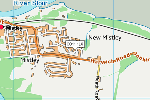 CO11 1LX map - OS VectorMap District (Ordnance Survey) CO11 1LX map - OS VectorMap District (Ordnance Survey)